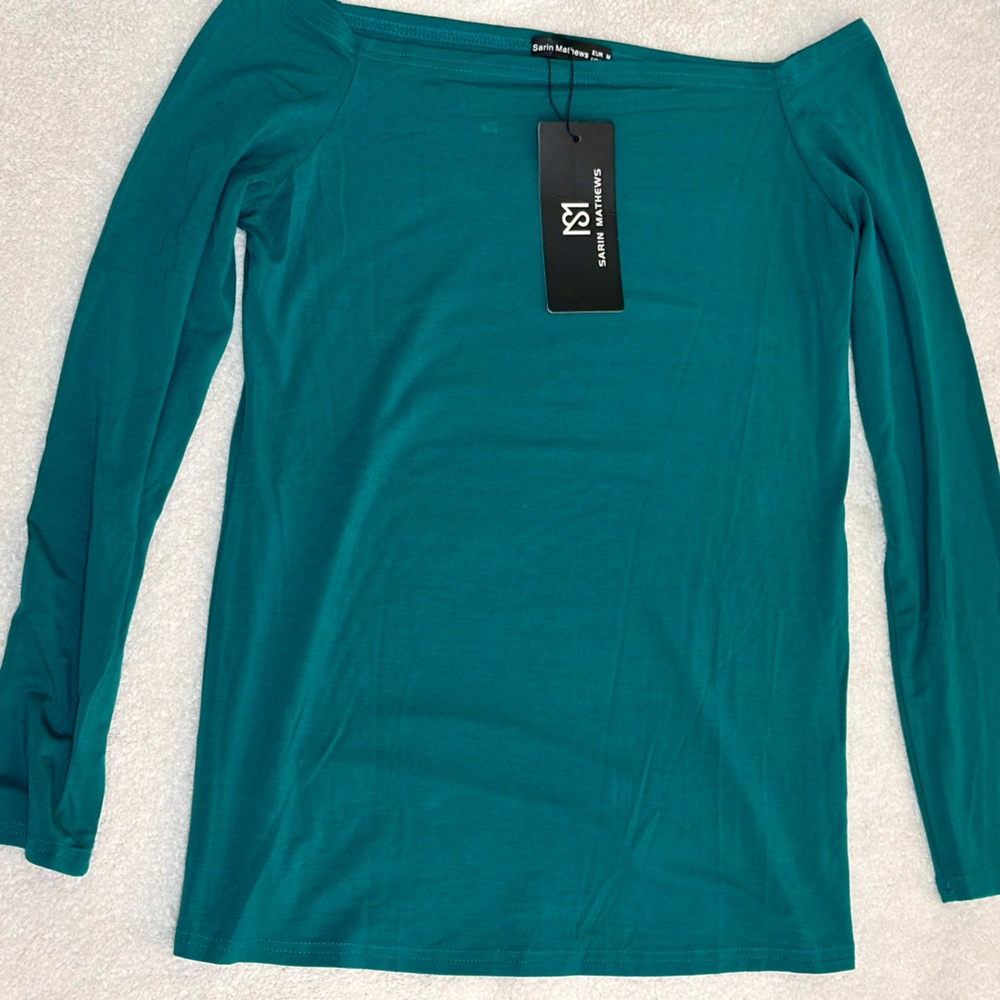Chic Teal Off-Shoulder Blouse